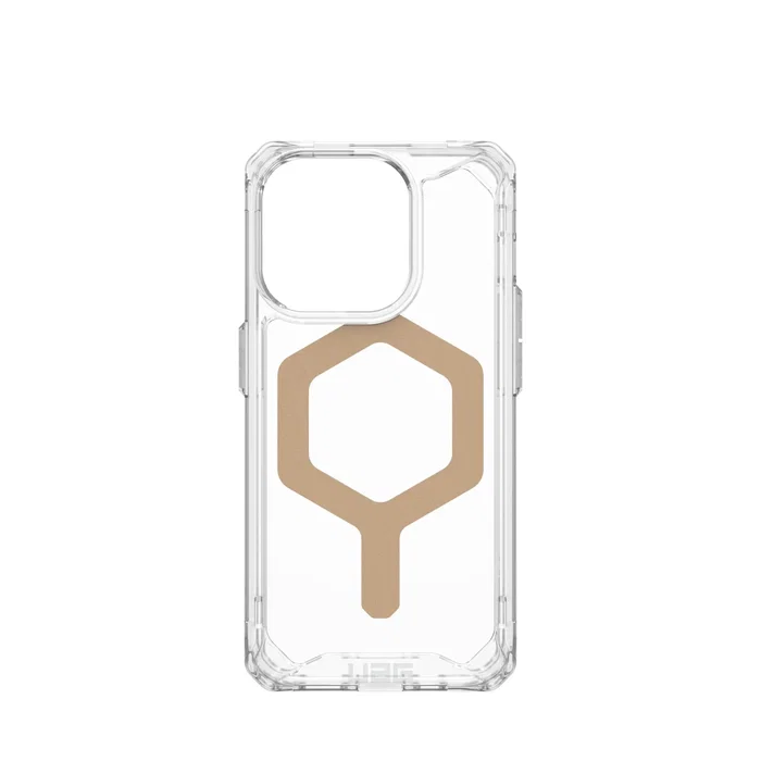 Urban Armor Gear 114286114381 Funda Plyo Series para Apple iPhone 15 Pro - 15.5 cm (6.1") - Oro Transparente - Resistente a Impactos y Compatible con MagSafe - PC y TPU