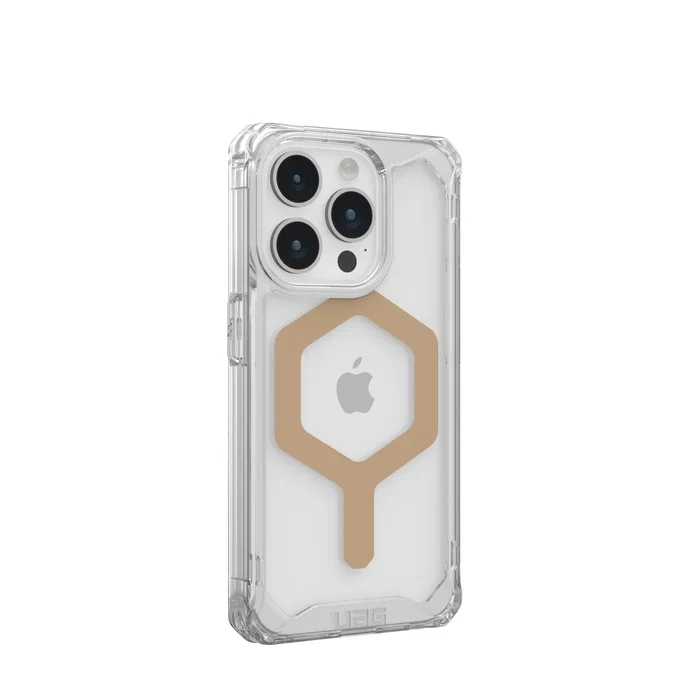 Urban Armor Gear 114286114381 Funda Plyo Series para Apple iPhone 15 Pro - 15.5 cm (6.1") - Oro Transparente - Resistente a Impactos y Compatible con MagSafe - PC y TPU