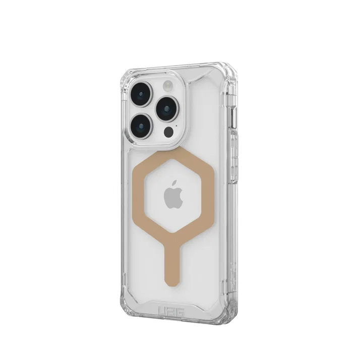 Urban Armor Gear 114286114381 Funda Plyo Series para Apple iPhone 15 Pro - 15.5 cm (6.1") - Oro Transparente - Resistente a Impactos y Compatible con MagSafe - PC y TPU