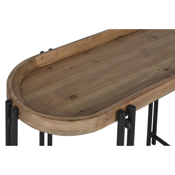DKD Home Decor Consola de Madera y Metal Marrón y Negro 115x40x75 cm
