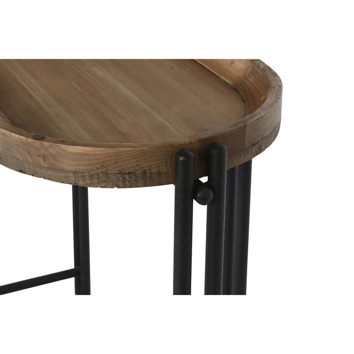 DKD Home Decor Consola de Madera y Metal Marrón y Negro 115x40x75 cm