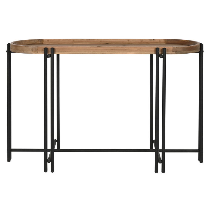 DKD Home Decor Consola de Madera y Metal Marrón y Negro 115x40x75 cm