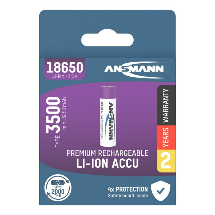 Ansmann Batería Li-Ion 18650 3500mAh 3,6V 12,6Wh 1307-0001 Ansmann Batería Li-Ion 18650 3500mAh 3,6V 12,6Wh 1307-0001