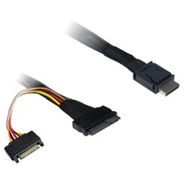Inter-Tech Kabel SFF 8611-4i - SFF 8639, SATA Power 0,75m