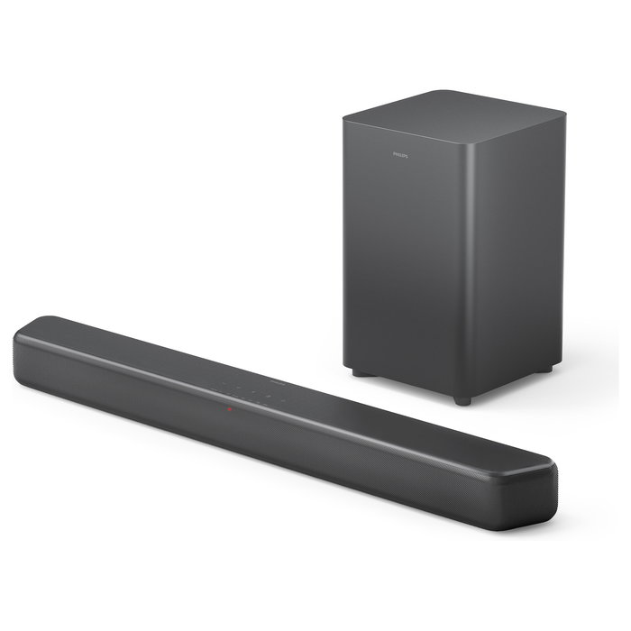 Philips TAB5309/10 Soundbar 2.1 con Subwoofer Inalámbrico, 120W, Dolby Digital/DTS, Bluetooth 5.3, HDMI ARC, Modos Ecualizador, para TV/Cine/Música - Negro