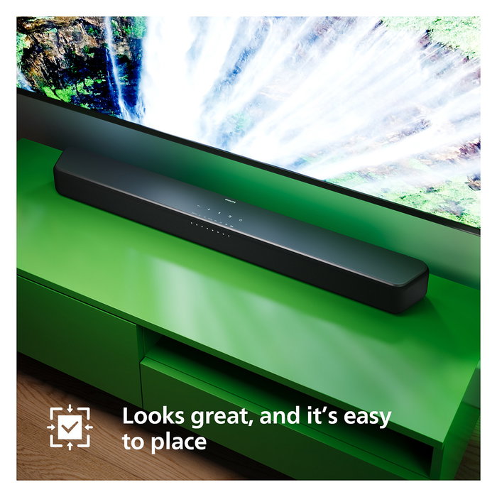 Philips TAB5309/10 Soundbar 2.1 con Subwoofer Inalámbrico, 120W, Dolby Digital/DTS, Bluetooth 5.3, HDMI ARC, Modos Ecualizador, para TV/Cine/Música - Negro