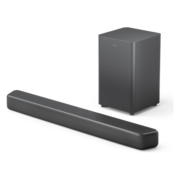 Philips TAB5309/10 Soundbar 2.1 con Subwoofer Inalámbrico, 120W, Dolby Digital/DTS, Bluetooth 5.3, HDMI ARC, Modos Ecualizador, para TV/Cine/Música - Negro