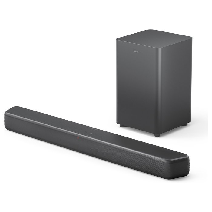 Philips TAB5309/10 Soundbar 2.1 con Subwoofer Inalámbrico, 120W, Dolby Digital/DTS, Bluetooth 5.3, HDMI ARC, Modos Ecualizador, para TV/Cine/Música - Negro