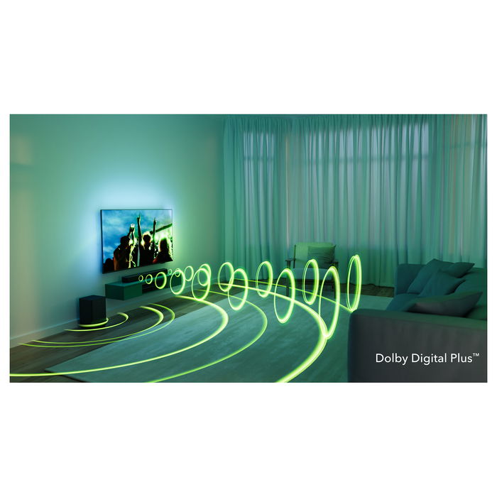 Philips TAB5309/10 Soundbar 2.1 con Subwoofer Inalámbrico, 120W, Dolby Digital/DTS, Bluetooth 5.3, HDMI ARC, Modos Ecualizador, para TV/Cine/Música - Negro