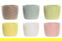 DKD Home Decor Maceta Shabby Amarillo Azul Blanco Rosa Dolomita 12 x 10 x 12 cm (6 Unidades)