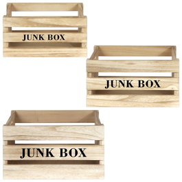 Home Deco Factory Juego de 3 Cajas de Madera Junk Box