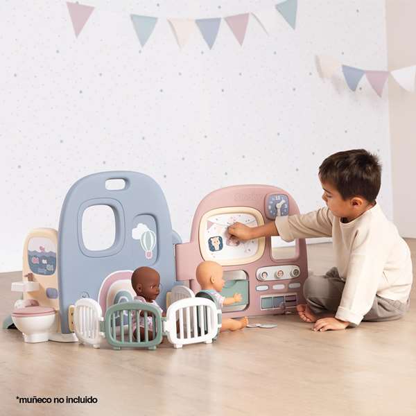 Smoby Guardería Baby Care con 5 áreas de juego y 27 accesorios