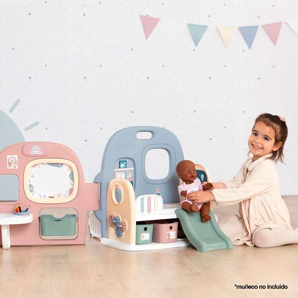 Smoby Guardería Baby Care con 5 áreas de juego y 27 accesorios