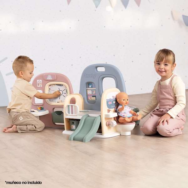 Smoby Guardería Baby Care con 5 áreas de juego y 27 accesorios