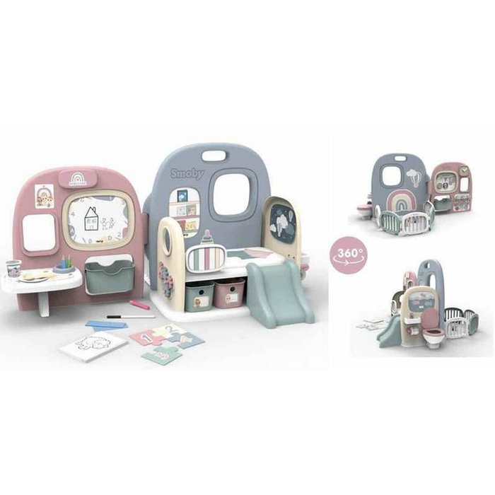 Smoby Guardería Baby Care con 5 áreas de juego y 27 accesorios