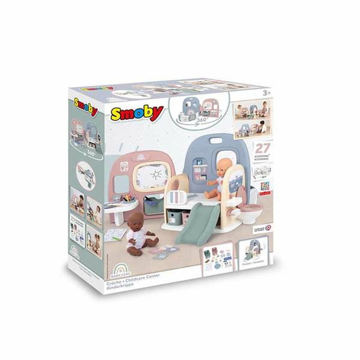 Smoby Guardería Baby Care con 5 áreas de juego y 27 accesorios