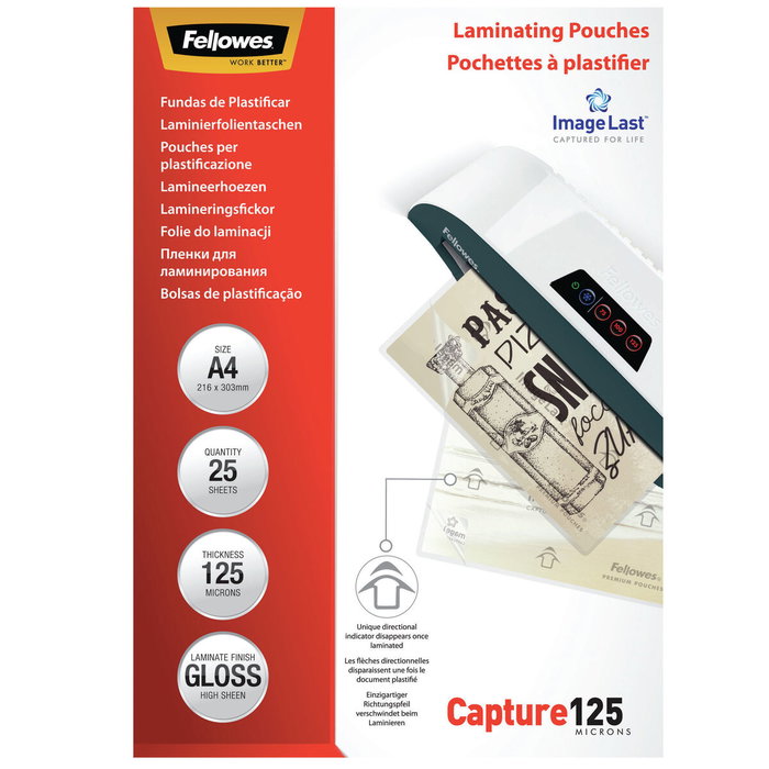 Fellowes ImageLast Fundas de Plastificar A4 125 Micras Brillo
