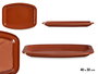 La Dehesa Bandeja Plana Rectangular 40 x 30 cm Barro Refractario Miel (Set de 6)