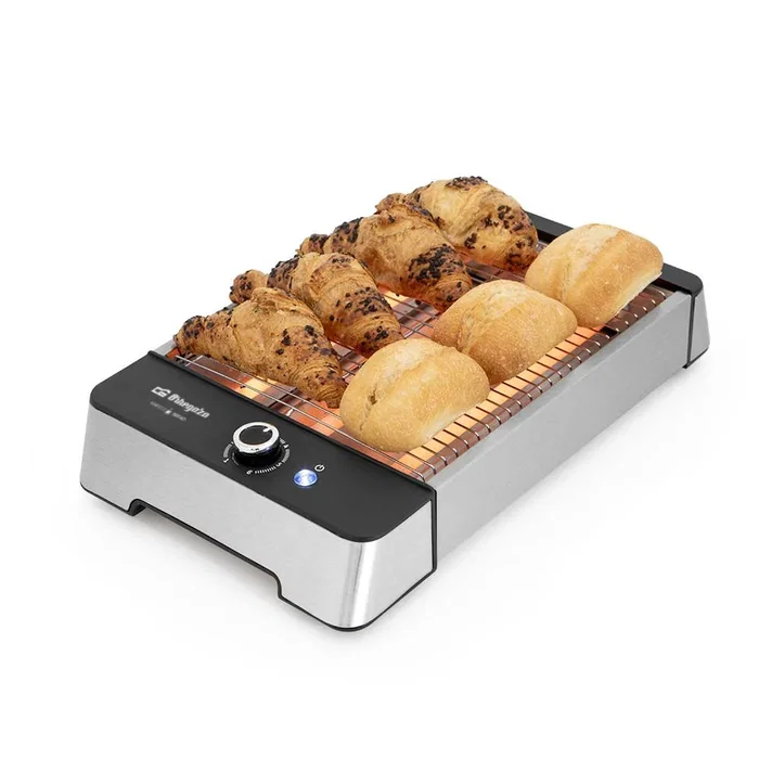 Orbegozo TO 2030 Tostadora Horizontal, 1000W, 6 Niveles de Tueste, Acero Inoxidable, Para Todo Tipo de Pan, Bandeja Recogemigas, Color Plata