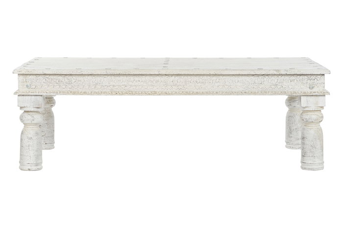 DKD Home Decor Mesa Centro India top23 Blanco 150 x 76 x 48 cm