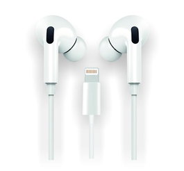 Auriculares Tech-One-Tech Hop De Boton Con Conector Lightning Microfono Integrado Blanco
