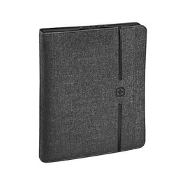 WENGER Carpeta Organizador A4 para Negocios con Funda para Tablet de 10 Pulgadas (25.4 cm) y Bloc de Anillas Desmontable, Color Gris