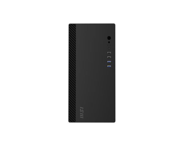 MSI PRO SHIELD M100P Caja de Ordenador Gaming Torre Midi, Negro, Micro-ATX/Mini-ITX, Hasta 275mm GPU, 4 Bahías Almacenamiento, USB 3.2, Sin Fuente
