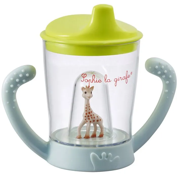 Sophie La Girafe SOPHIE LA GIRAFE - Taza Entrenador Antifugas para Bebé con Boquilla Ergonómica y Asas, Transición del Biberón
