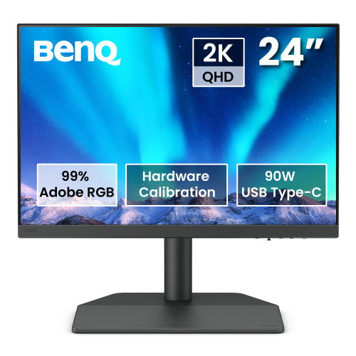 BenQ SW242Q Monitor para Fotógrafos 24.1" IPS 2K 2560 x 1600 16:10 99% Adobe RGB 98% P3 HDR10 USB-C 90W 9H.LLVLA.TBE