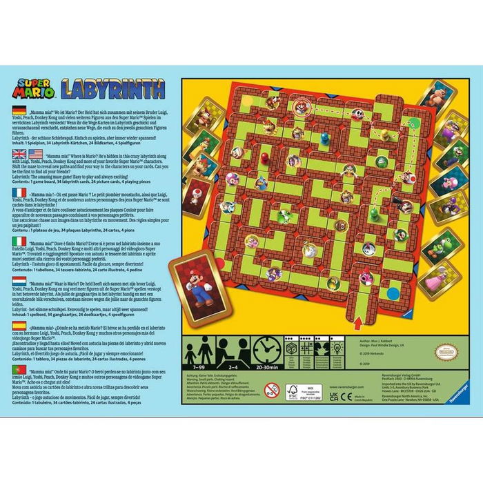 Ravensburger Labyrinth Super Mario Juego de Mesa Estrategia 2-4 Jugadores 7+ Años
