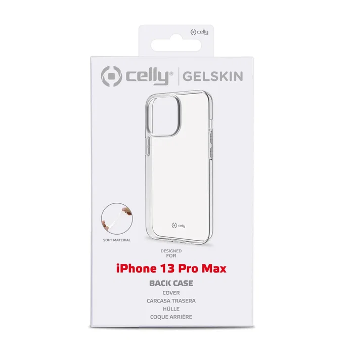 Celly GELSKIN Funda Protectora TPU Transparente para Apple iPhone 13 Pro Max (6.7") - Resistente a Golpes y Rayones