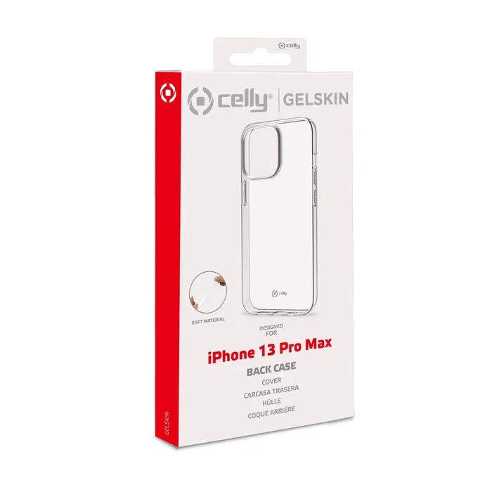 Celly GELSKIN Funda Protectora TPU Transparente para Apple iPhone 13 Pro Max (6.7") - Resistente a Golpes y Rayones