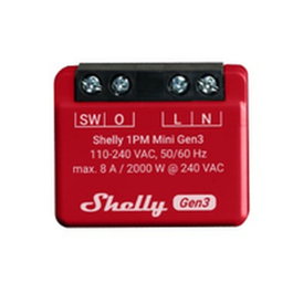 Shelly 1PM Mini Gen3 Interruptor Inteligente Rojo