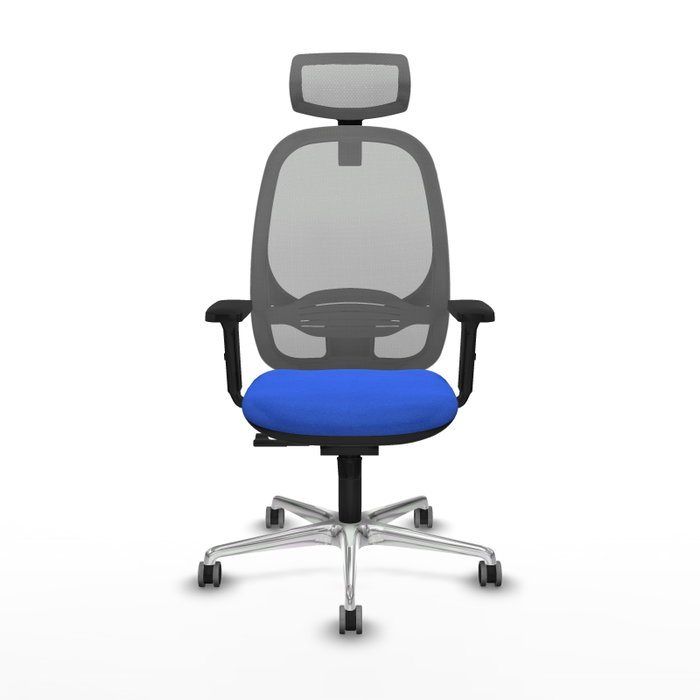 PIQUERAS Y CRESPO Silla de oficina Cilanco con mecanismo Sincro, Azul y Gris