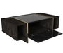 Hanah Home Veyron Set 2 Muebles de Salón de Tablero de Partículas Melamina Negro y Dorado Mesa TV Consola