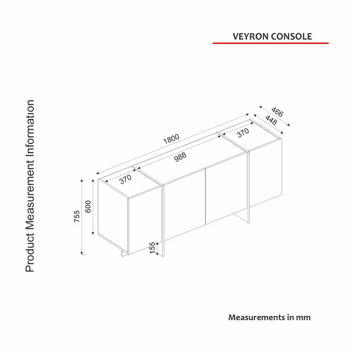 Hanah Home Veyron Set 2 Muebles de Salón de Tablero de Partículas Melamina Negro y Dorado Mesa TV Consola