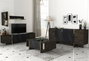 Hanah Home Veyron Set 2 Muebles de Salón de Tablero de Partículas Melamina Negro y Dorado Mesa TV Consola