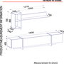 Hanah Home Veyron Set 2 Muebles de Salón de Tablero de Partículas Melamina Negro y Dorado Mesa TV Consola