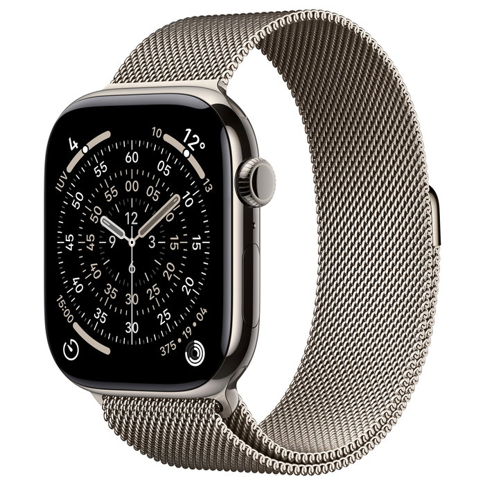 Apple Watch Series 11 GPS + Cellular - 46 mm - Titanio natural - Correa Milanese Loop S/M Apple Watch Series 11 GPS + Cellular - 46 mm - Titanio natural - Correa Milanese Loop S/M