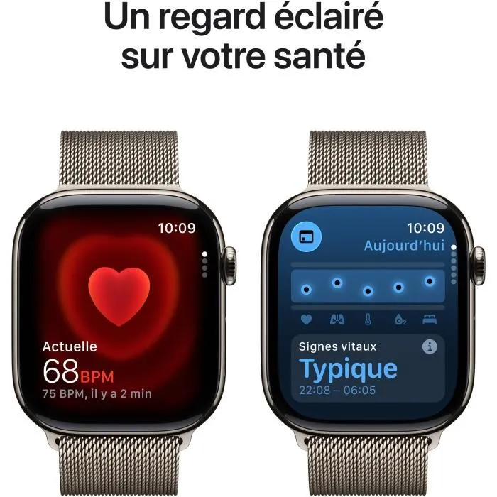Apple Watch Series 11 GPS + Cellular 46 mm Caja de titanio natural Correa Milanese Loop natural S/M MFCY4ZRA
