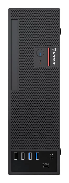 Unykach Caja SFF UK3006 8L Slim para Placas Micro-ATX/Mini-ITX, con Fuente FLEX 150W Incluida, 2x USB 3.0, 1x USB-C, Bahía ODD y Soporte para Gráficas de 22 cm - Color Negro