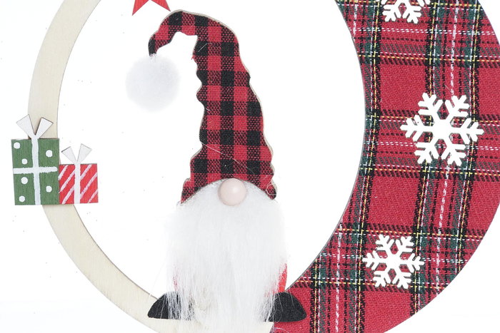 DKD Home Decor Decoracion Colgante Navidad Tradicional Natural Rojo 12 Unidades