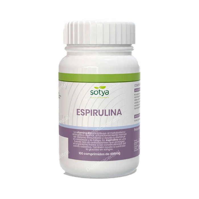 SOTYA Espirulina + Vit B12 400mg 100 comp SOTYA Espirulina + Vit B12 400mg 100 comp
