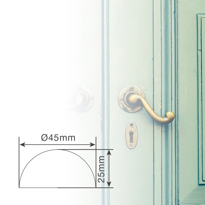 Hantums Tope de puertas Ø45x25mm níquel satín semiesférico