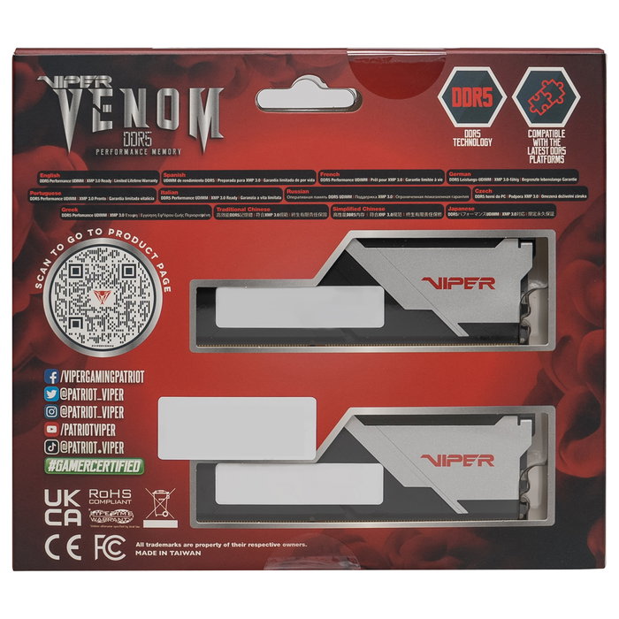 Patriot VIPER VENOM 16GB (2x 8GB) 6000 MHz PVV516G600C36K DDR5