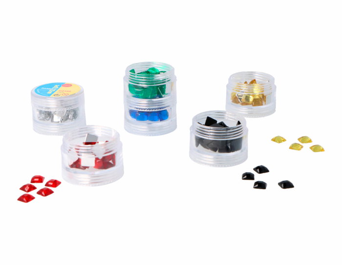 Innspiro Set de Gemas Acrílicas Cuadradas 8x8mm Colores Básicos