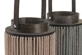 DKD Home Decor Portavela Colonial Beige Gris 17 x 40 x 17 cm (4 Unidades)