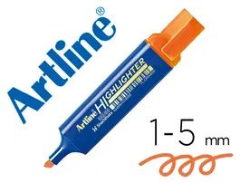 Artline EKS-600 Rotulador Fluorescente Punta Biselada Naranja Fluor Trazo 1-5 mm