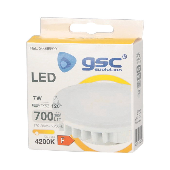 GSC Evolution Bombilla LED tipo pastilla 7W GX53 4200K