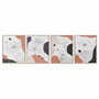 DKD Home Decor Set de 4 Cuadros Lienzo Flor Abstracto 40x50 cm